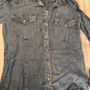 Anthropologie Cloth & Stone Denim Button-Up Shirt